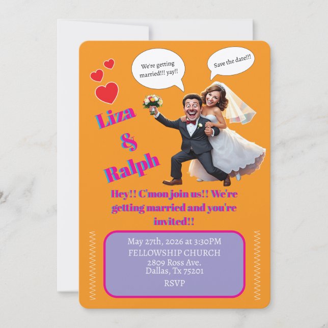 " WEDDING INVITATION " (Front)