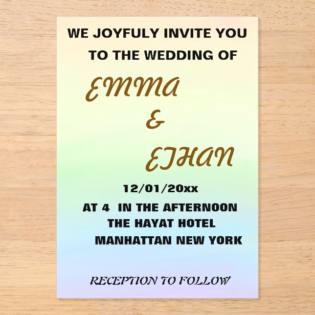  Wedding Invitation (Front)