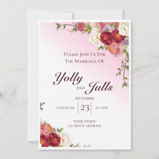 Wedding Invitation  5" x 7" Card