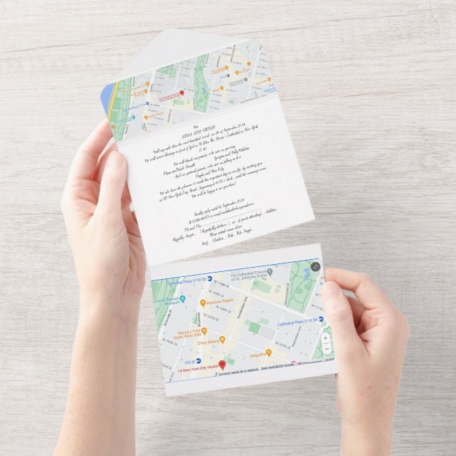 Wedding Invitation All In One (Tearaway)