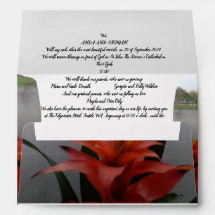 Wedding Invitation All In One Envelope Red Rain