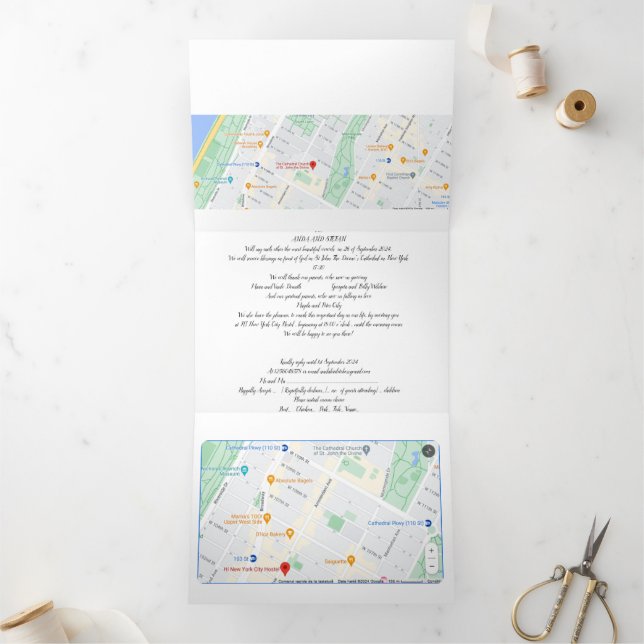 Wedding Invitation All In One include maps (Inside)