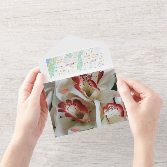 Wedding Invitation All In One Orchids Photo Map (Opening)