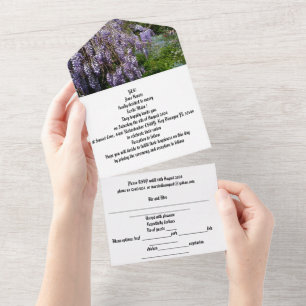 wedding invitation all in one wisteria 