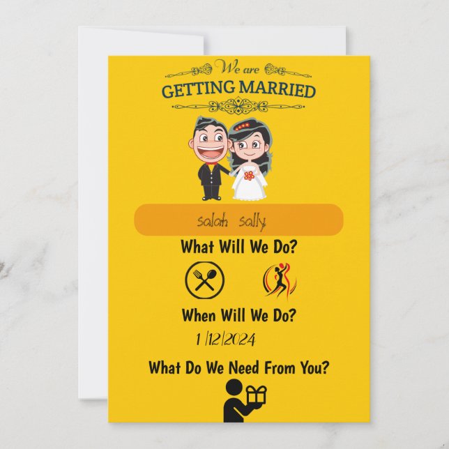 wedding invitation Amusing and informative  (Front)