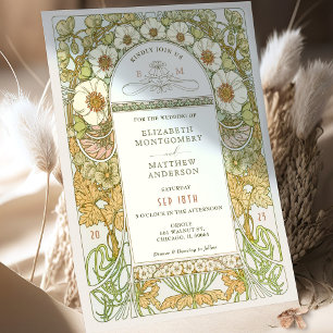 Wedding Invitation Art Nouveau Vintage by Mucha