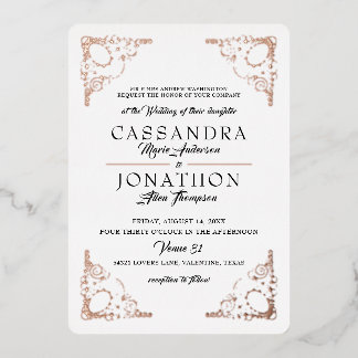 Wedding Invitation - Art Nouveau with Poem