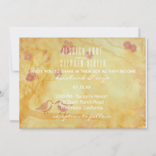 Wedding Invitation Asian Influence Love Birds