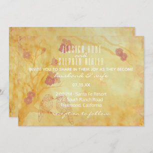 Wedding Invitation Asian Influence Yellow Golds