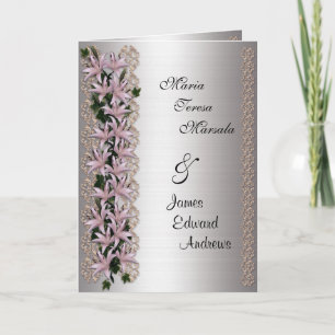 Wedding invitation Asian lilies