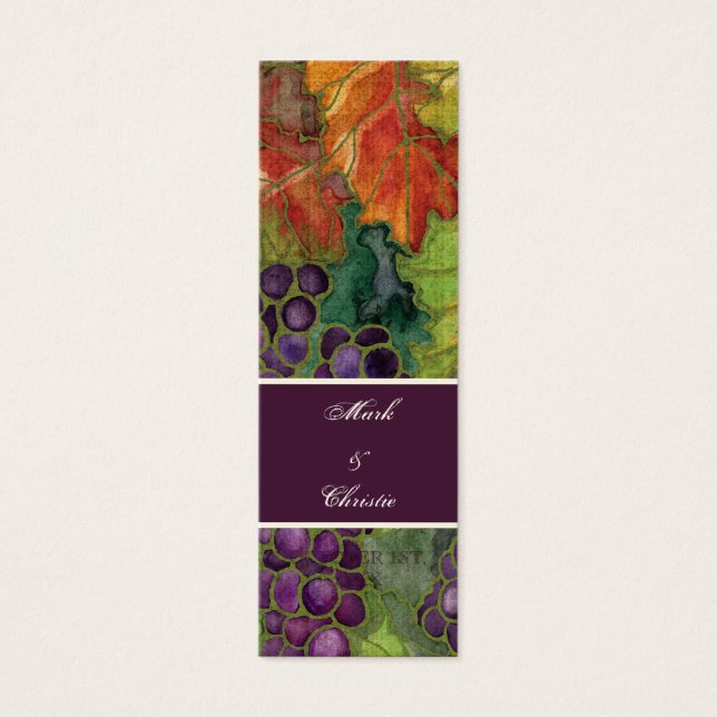 Wedding Invitation Autumn Grape Leaf (Front)