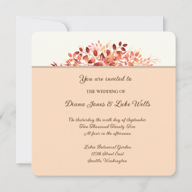 Wedding Invitation-Autumn Invitation (Front)