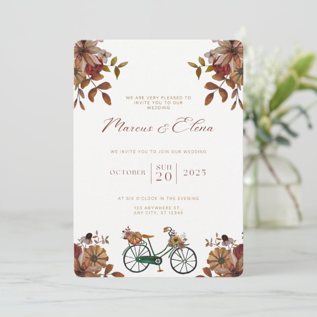 Wedding Invitation Beige Neutral Elegant Style (Standing Front)