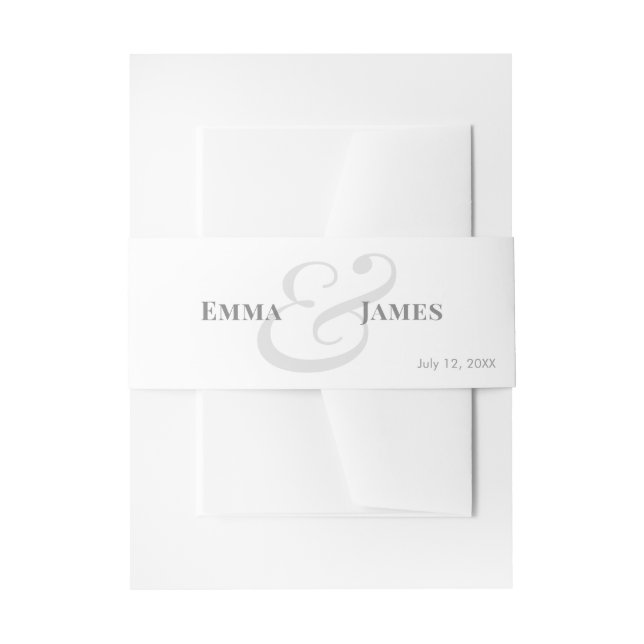 Wedding Invitation Belly Band | Names & Monogram (Front Example)
