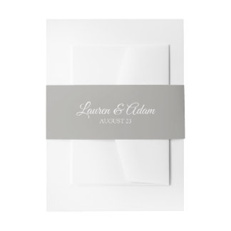 Wedding Invitation Belly Band / Wrap | Grey