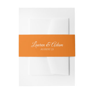 Wedding Invitation Belly Band / Wrap | Orange