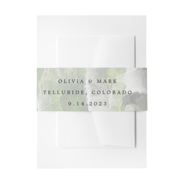 Wedding Invitation Belly Bands Aspen Tree Colorado Band (Front Example)