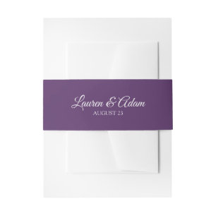 Wedding Invitation Belly Bands (Plum / Purple) Band