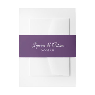 Wedding Invitation Belly Bands (Plum / Purple) Band