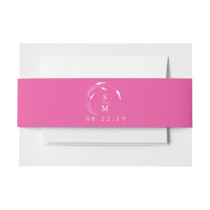 Wedding Invitation Belly Bands Vibrant Pink Band