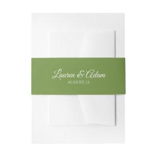 Wedding Invitation Belly Bands / Wraps (Green) Band