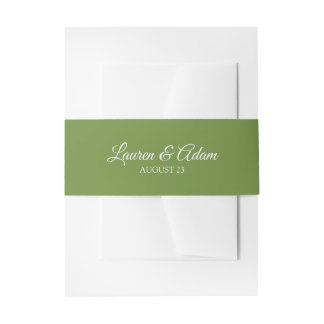 Wedding Invitation Belly Bands / Wraps (Green) Band
