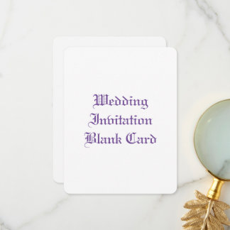 WEDDING INVITATION BLANK FLAT THANK YOU CARD
