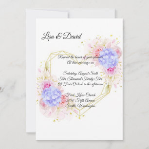 Wedding Invitation-Blue Hydrangeas Invitation