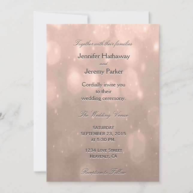 Wedding Invitation | Blush Bokeh (Front)