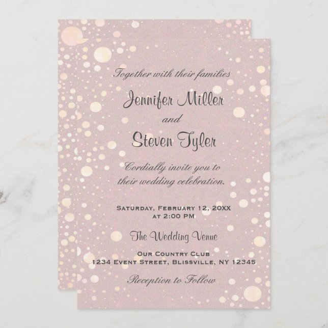 Wedding Invitation  | Blush Bubbles (Front/Back)