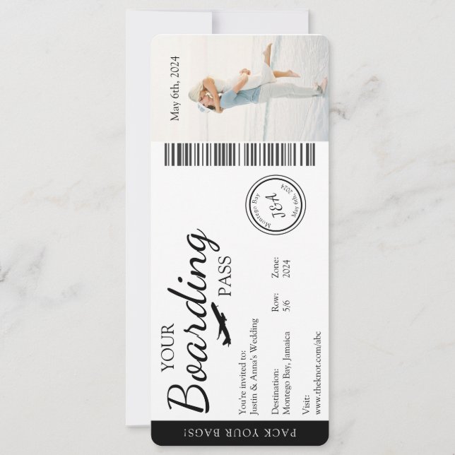 Wedding Invitation- Boarding Pass Invitation (Front)