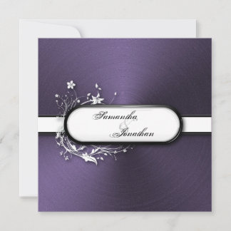 Wedding Invitation Bold Metallic Floral Frame