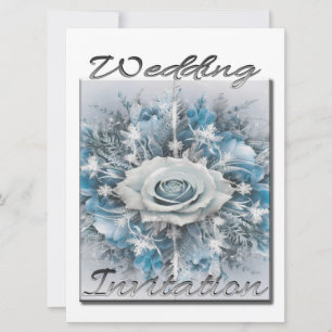 Wedding Invitation Bouquet in blue and white