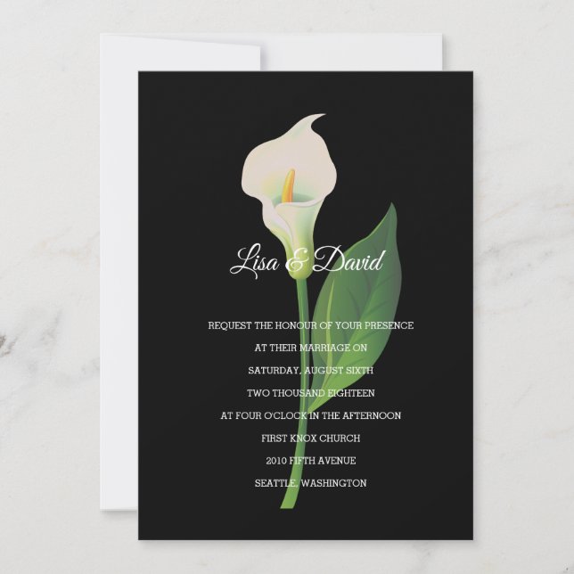 Wedding Invitation-Cala Lily Invitation (Front)