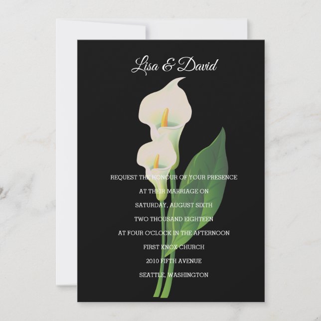 Wedding Invitation-Cala Lily Invitation (Front)