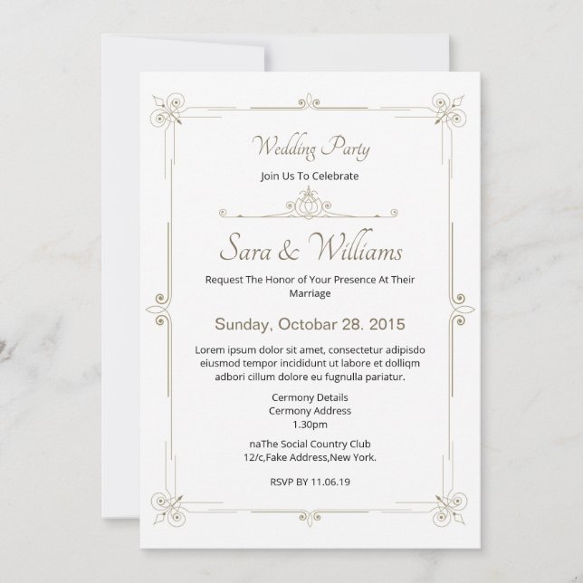 Wedding Invitation Card (Front)