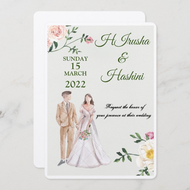 wedding invitation card (Front/Back)