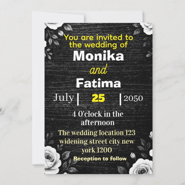 Wedding invitation card  (Front)