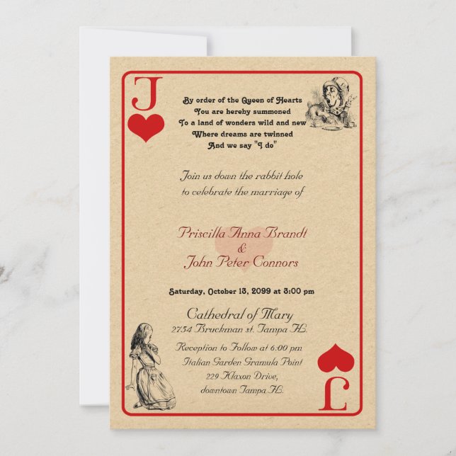 Wedding Invitation card "Alice in Wonderland" J5x7 (Front)