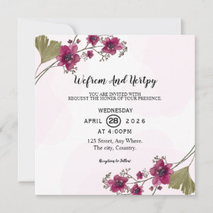 Wedding Invitation Card Design Vector