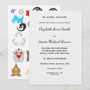 Wedding Invitation Card Elegant Classic Floral