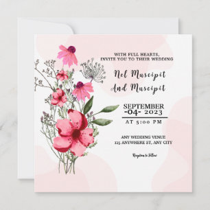 Wedding Invitation Card Elegant Square Card Design
