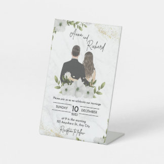 Wedding invitation card  pedestal sign