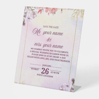 wedding invitation card pedestal sign