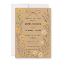 Wedding Invitation Card Rustic Wildflower