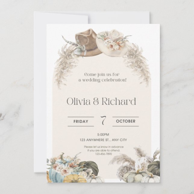 Wedding Invitation Card Template (Back)