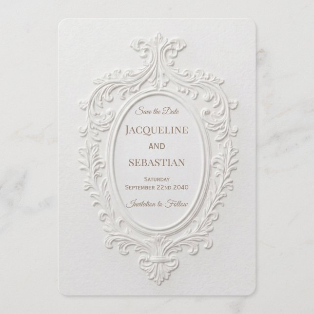 Wedding invitation card with elegant patterns (Front)