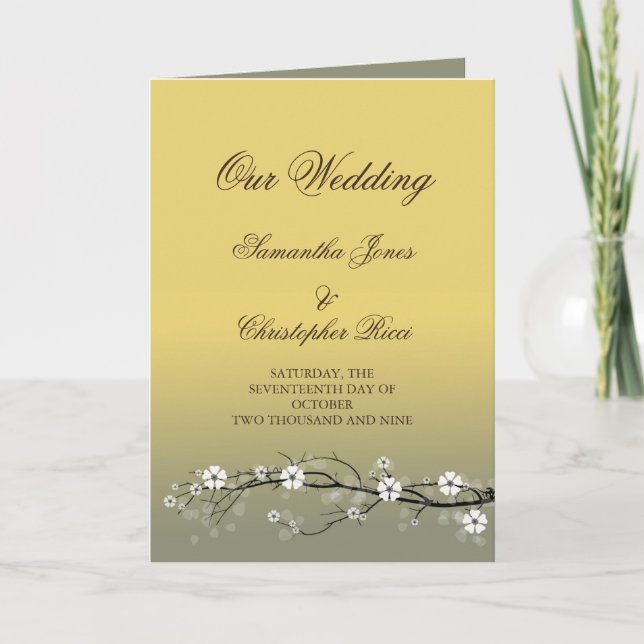 Wedding Invitation cards with blossoms (Front)