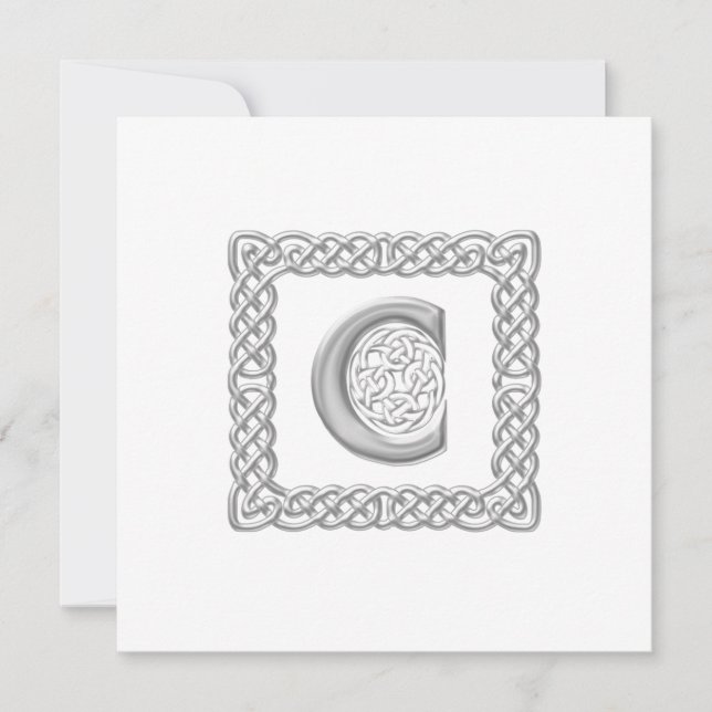 Wedding Invitation Celtic Monogram 'C' Irish (Front)