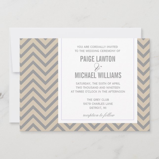 Wedding Invitation | Chevron (Front)